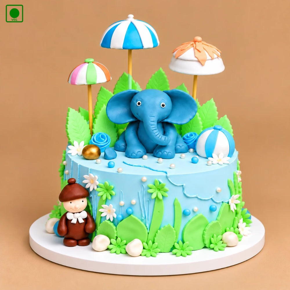 Elephant Garden Theme Cake - Gurgaon, Delhi & Noida