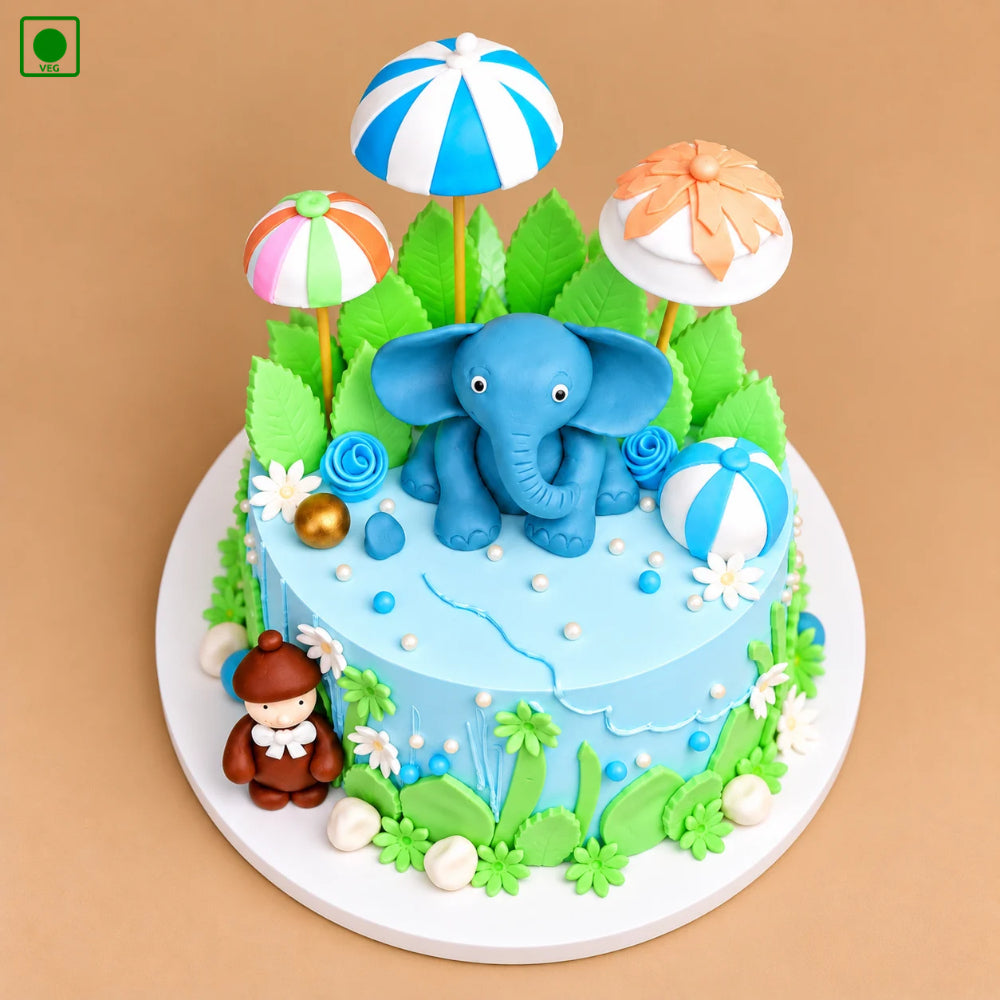 Elephant Garden Theme Cake - Gurgaon, Delhi & Noida