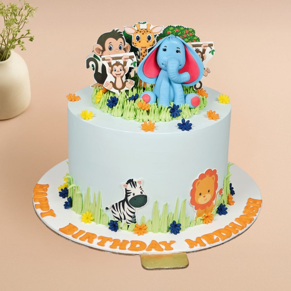 Jungle Family Theme Cake - Gurgaon & Delhi NCR | Cakofy