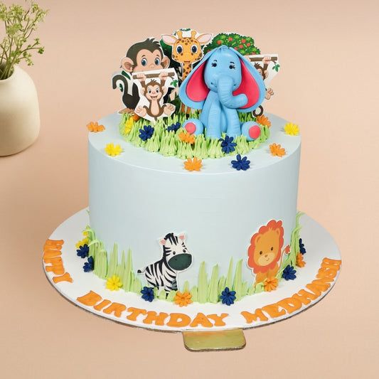 Jungle Family Theme Cake - Gurgaon & Delhi NCR | Cakofy