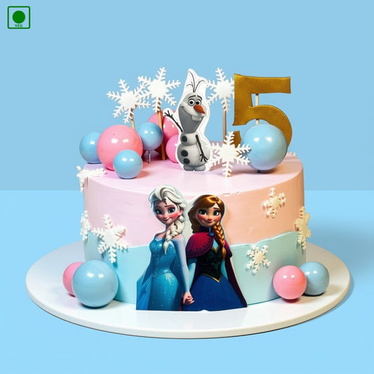 Elsa & Anna Frozen Sisters Theme Birthday Cake – Gurgaon, Delhi & Noida