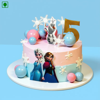 Elsa & Anna Frozen Sisters Theme Birthday Cake – Gurgaon, Delhi & Noida