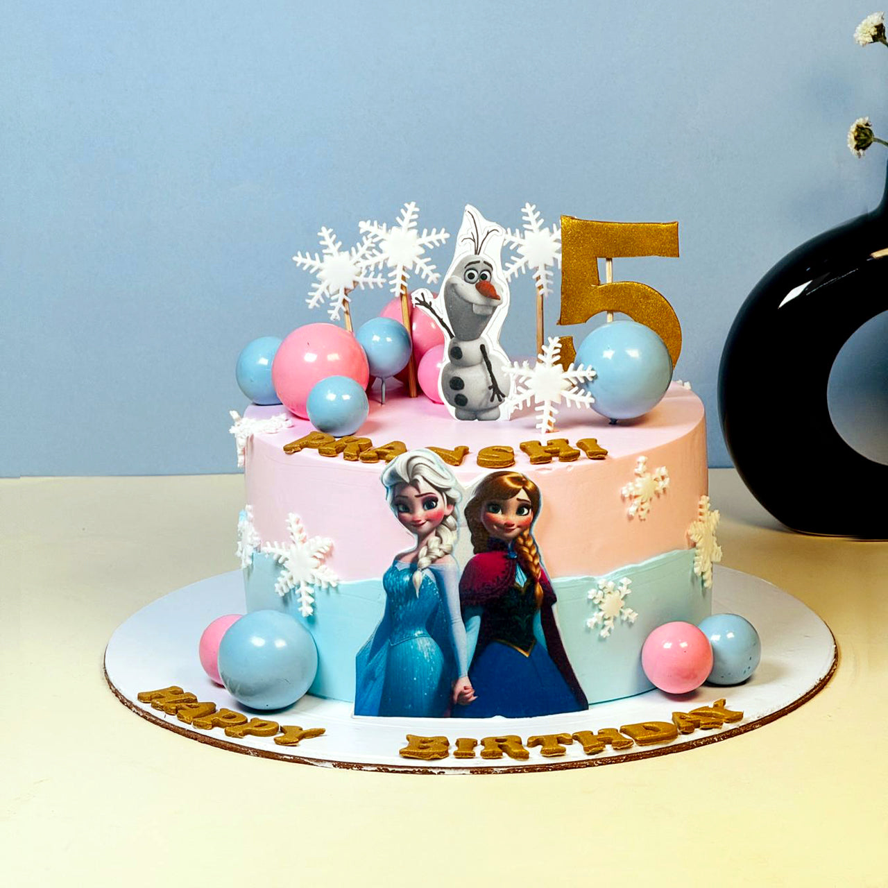 Elsa & Anna Frozen Sisters Theme Birthday Cake – Gurgaon & Delhi NCR | Cakofy