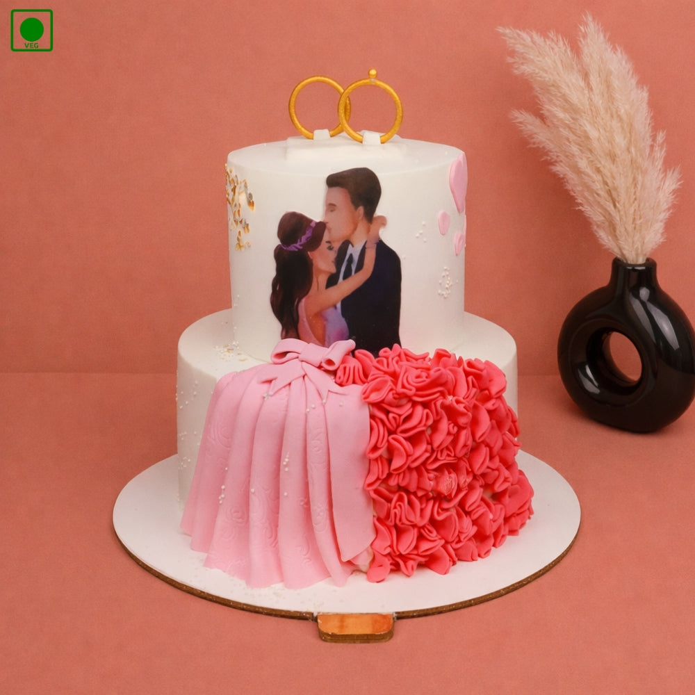 Engagement Couple Cake - Gurgaon & Delhi NCR | Cakofy