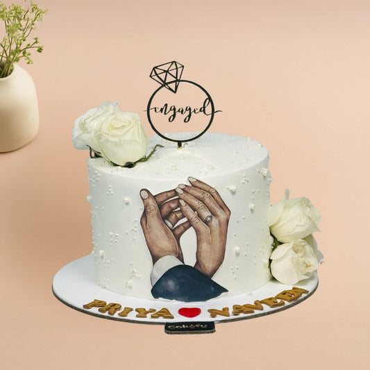 Engagement Ring Theme Cake - Gurgaon & Delhi NCR | Cakofy