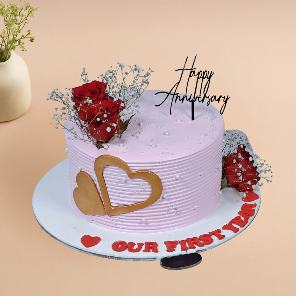First Anniversary Flower Cake- Gurgaon & Delhi NCR | Cakofy