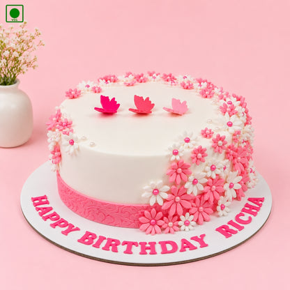 Floral Butterfly Birthday Cake -Gurgaon, Delhi & Noida