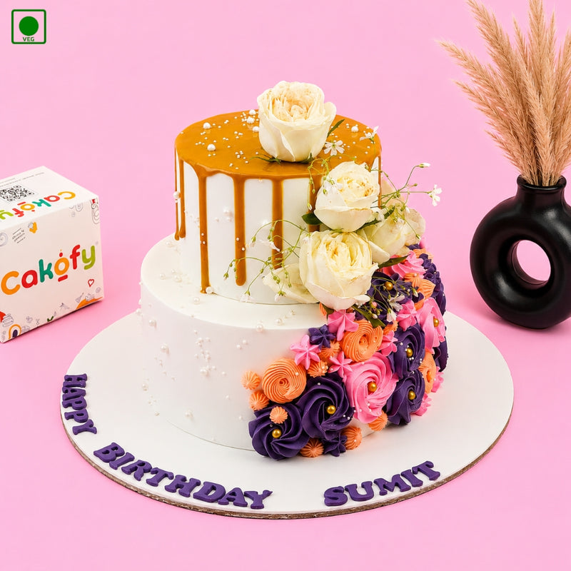 Floral Drip Designer Cake