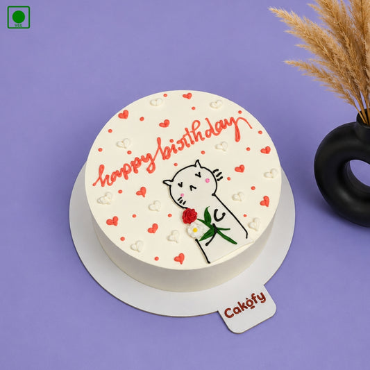 Floral Kitty Cake - Gurgaon, Delhi & Noida