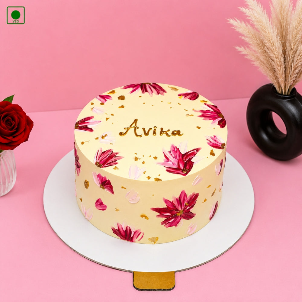 Floral Paint Cake - Gurgaon, Delhi & Noida