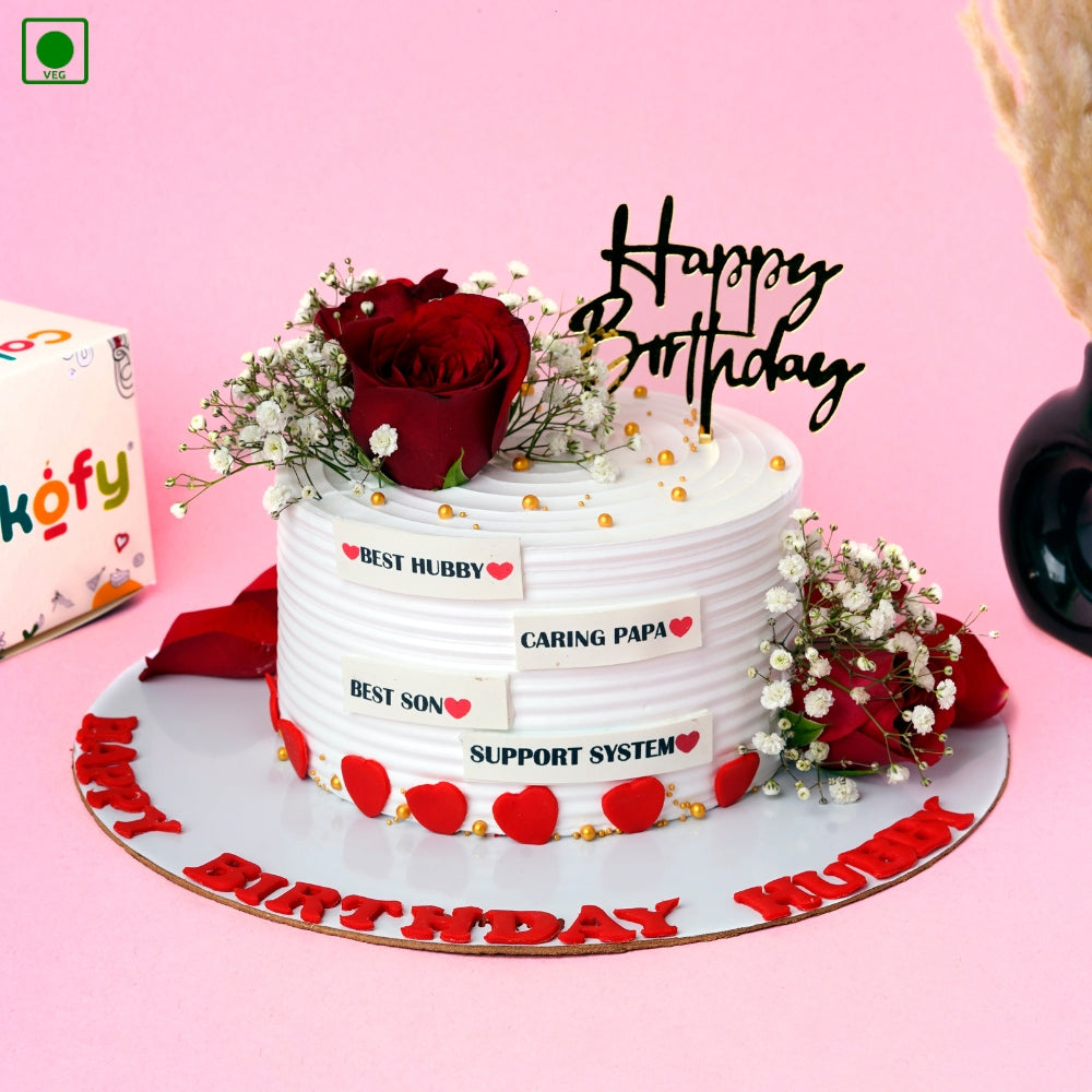 Floral Rose Theme Cake - Gurgaon, Delhi & Noida