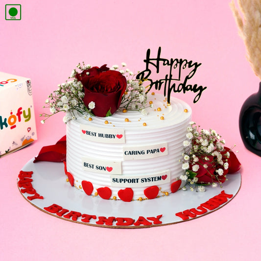 Floral Rose Theme Cake - Gurgaon, Delhi & Noida