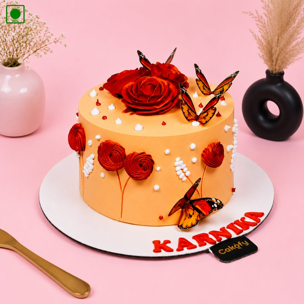Flower Butterfly Cake - Gurgaon, Delhi & Noida