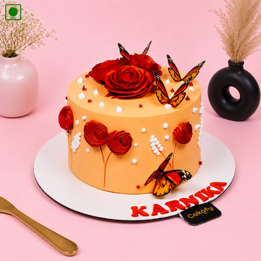 Flower Butterfly Cake - Gurgaon, Delhi & Noida