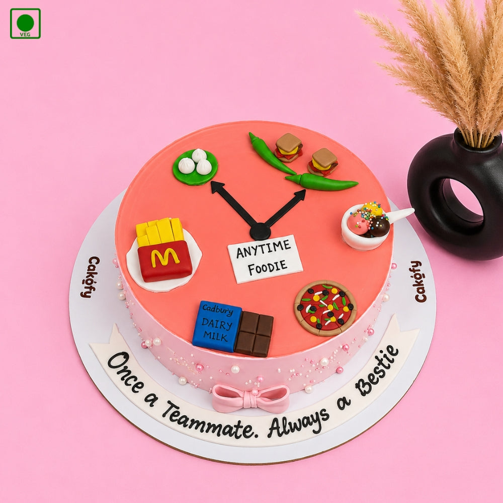 Food Clock Theme Cake - Gurgaon, Delhi & Noida