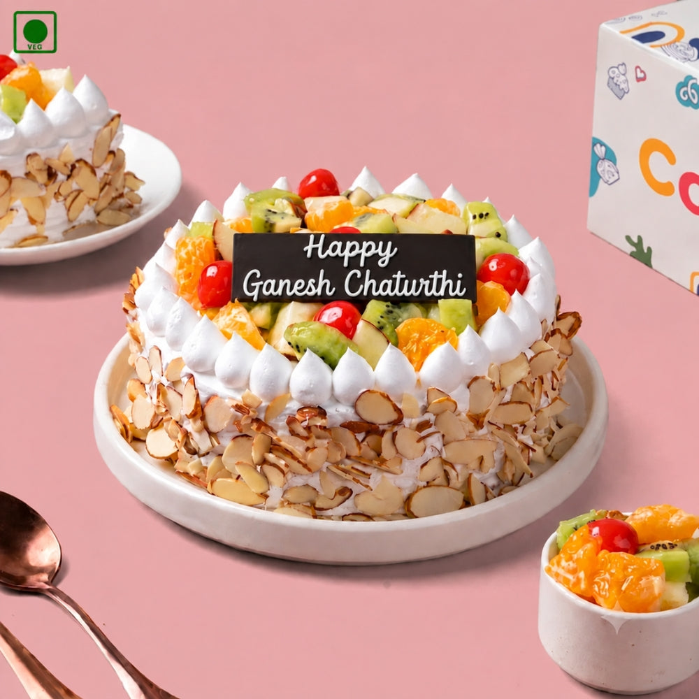 Fresh Fruit Ganesh Chaturthi Cake - Gurgaon, Delhi & Noida