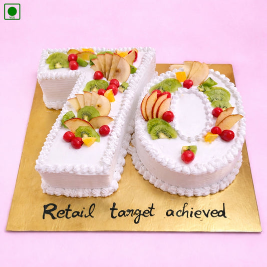 Fresh Fruit Number Cake - Gurgaon & Delhi NCR | Cakofy