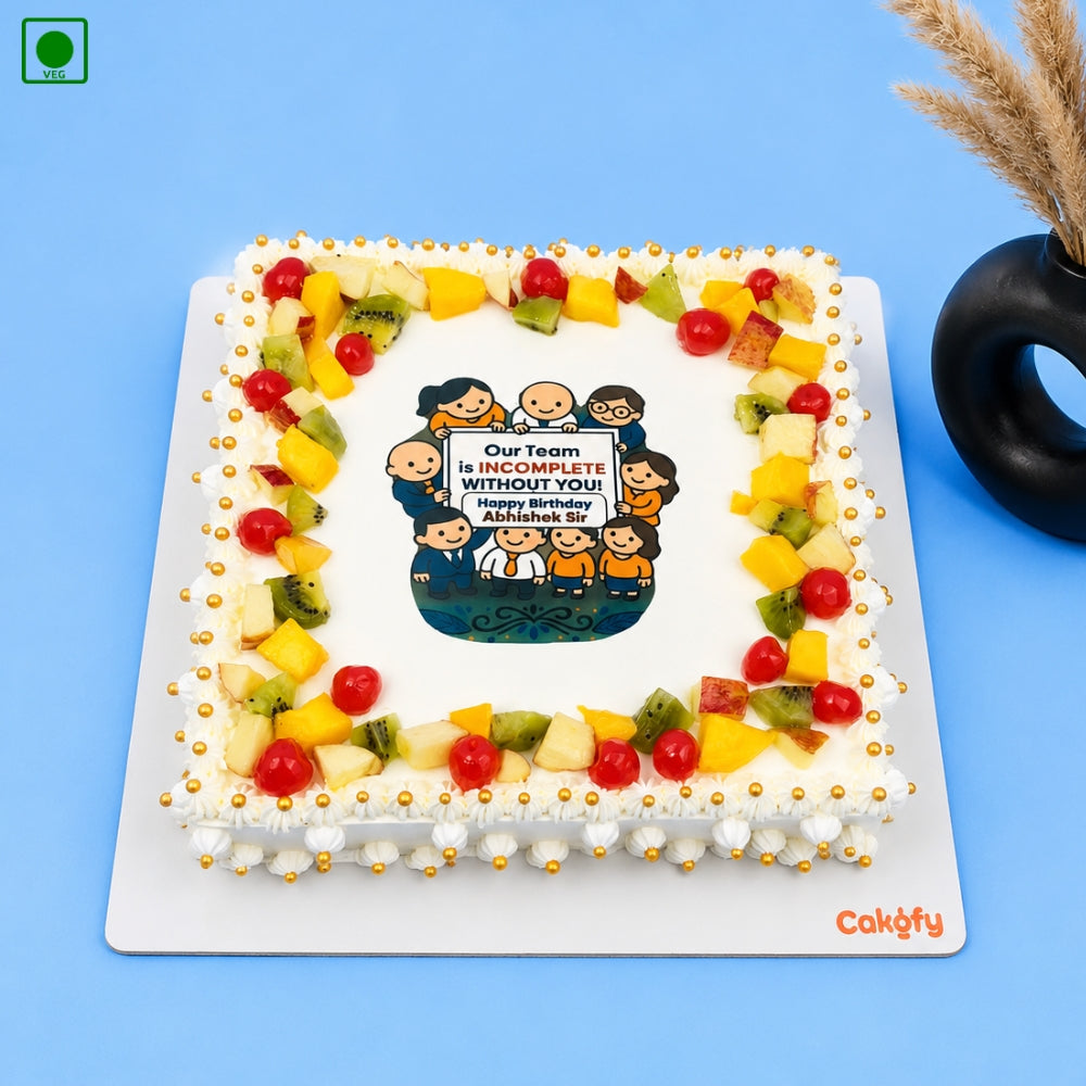 Fresh Fruit Team Birthday Cake  – Gurgaon, Delhi & Noida