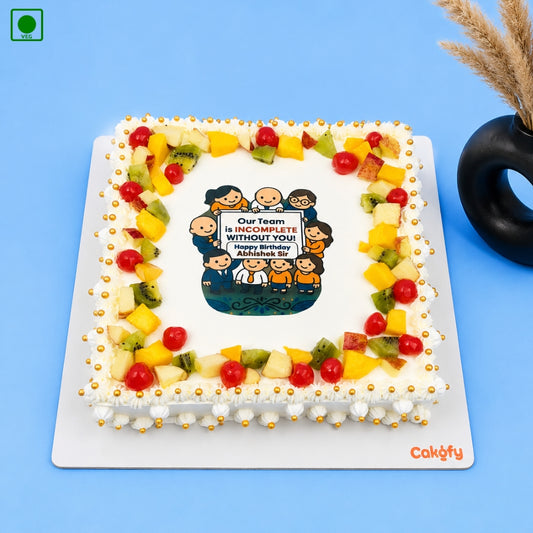 Fresh Fruit Team Birthday Cake  – Gurgaon, Delhi & Noida