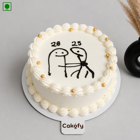 Funny Couple Doodle Cake - Gurgaon & Delhi NCR | Cakofy