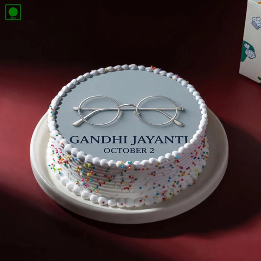 Gandhi Jayanti Glasses Cake - Gurgaon, Delhi & Noida