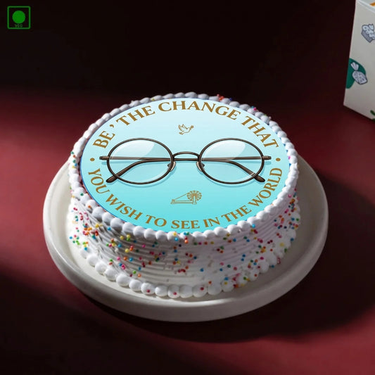 Gandhi Jayanti Photo Cake - Gurgaon, Delhi & Noida