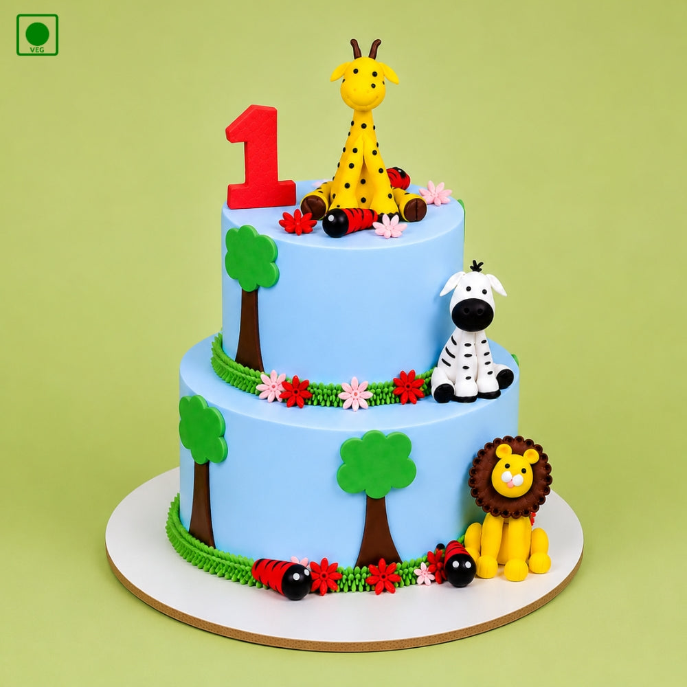 Giraffe Jungle Theme Cake – Gurgaon, Delhi & Noida
