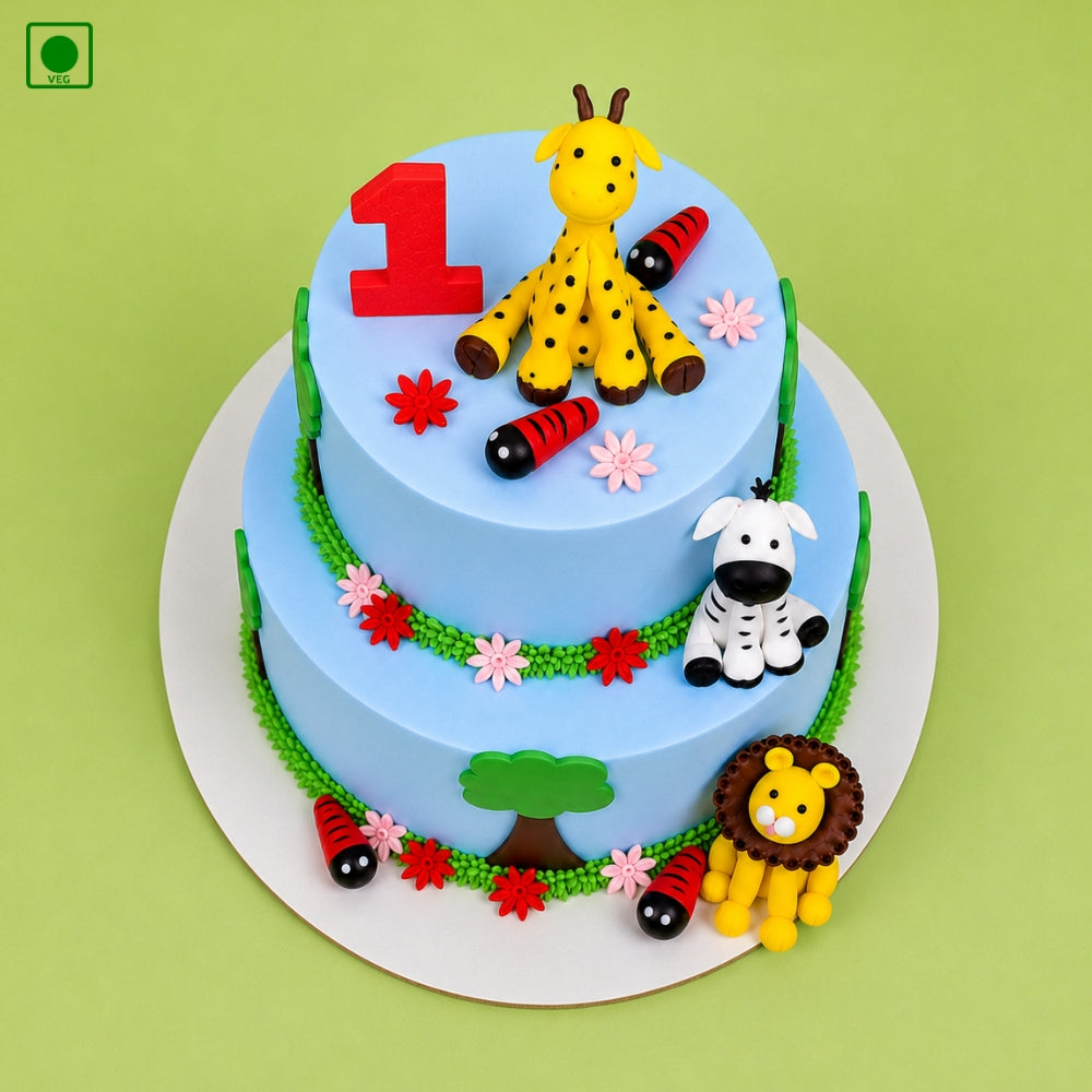 Giraffe Jungle Theme Cake – Gurgaon, Delhi & Noida