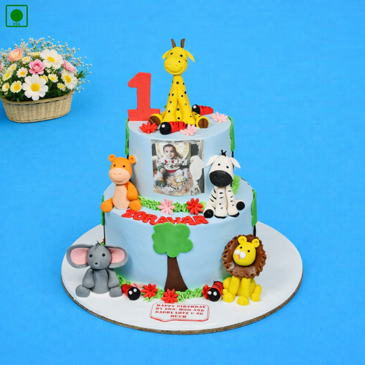 Giraffe Jungle Theme Cake – Gurgaon & Delhi NCR | Cakofy