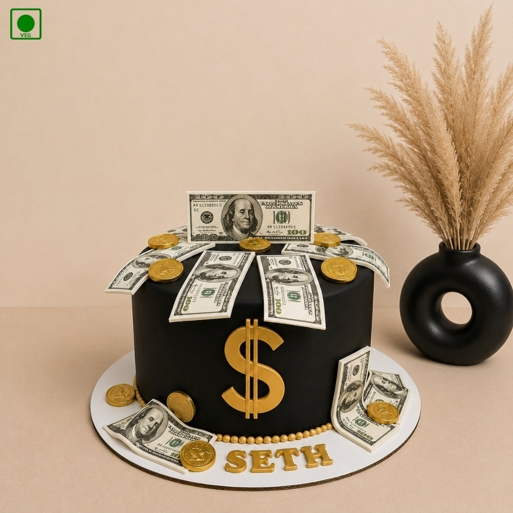 Gold Dollar Party Cake - Gurgaon & Delhi NCR | Cakofy