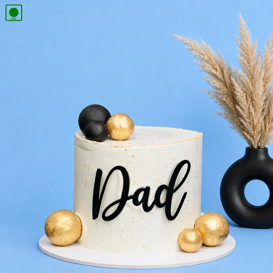 Gold & Black Dad Cake - Gurgaon, Delhi & Noida