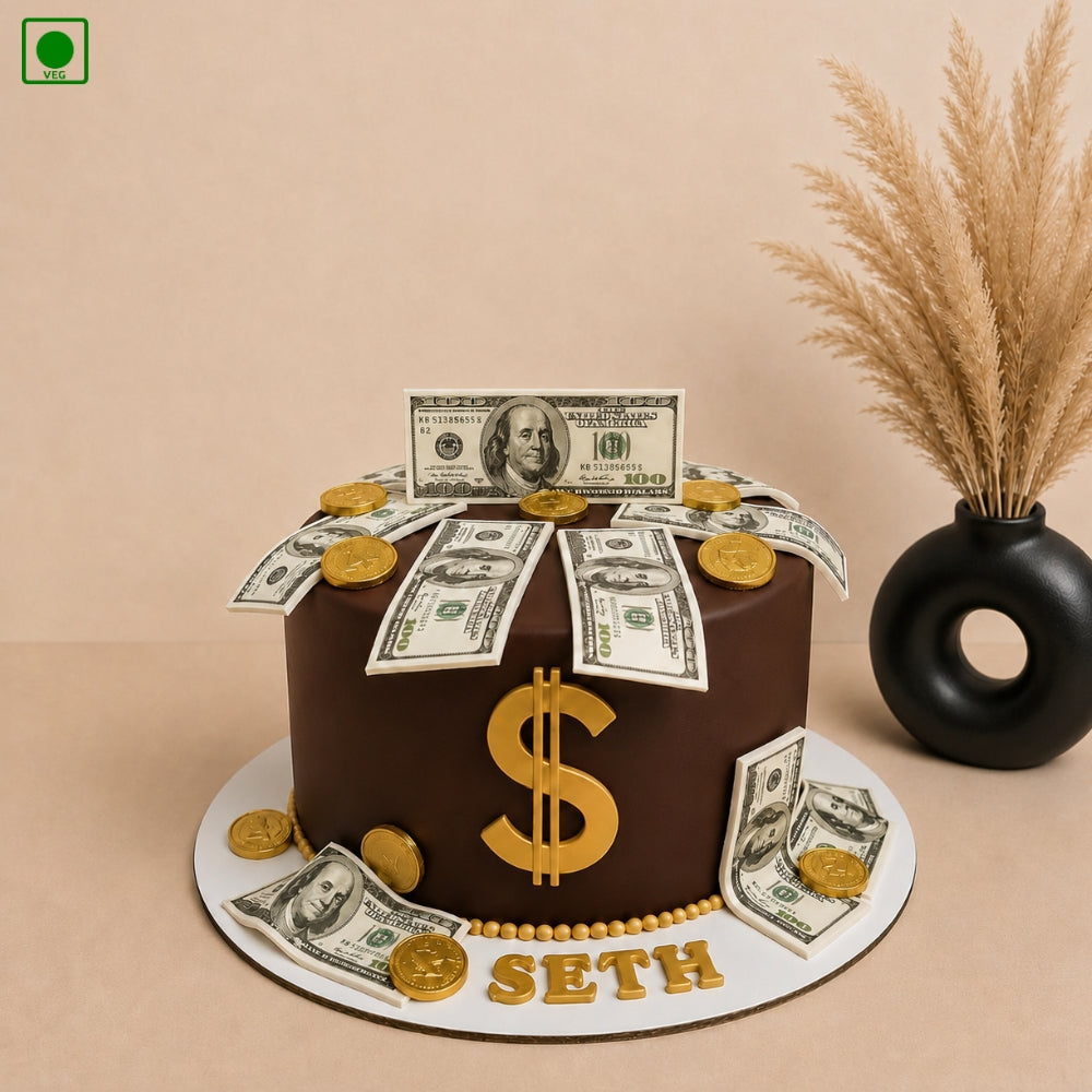 Gold Dollar Party Cake - Gurgaon, Delhi & Noida