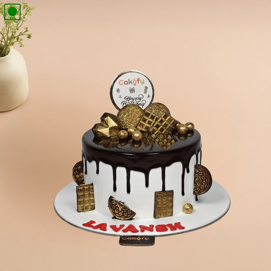 Gold Oreo Drip Cake - Gurgaon & Delhi NCR | Cakofy