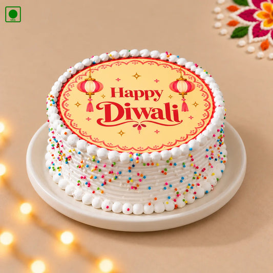 Golden Diwali Wishes Cake - Gurgaon, Delhi & Noida