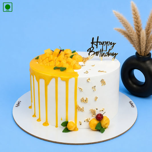 Golden Mango Drip Cake - Gurgaon & Delhi NCR | Cakofy