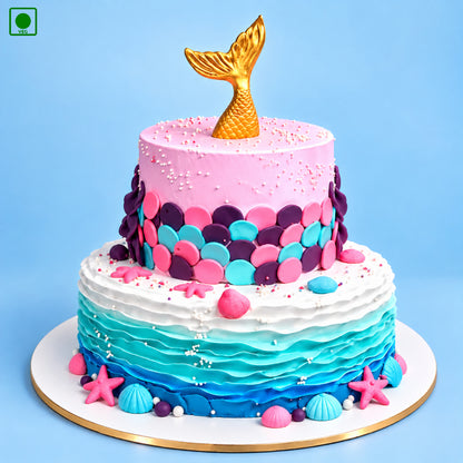 Golden Mermaid Theme Cake - Gurgaon, Delhi & Noida