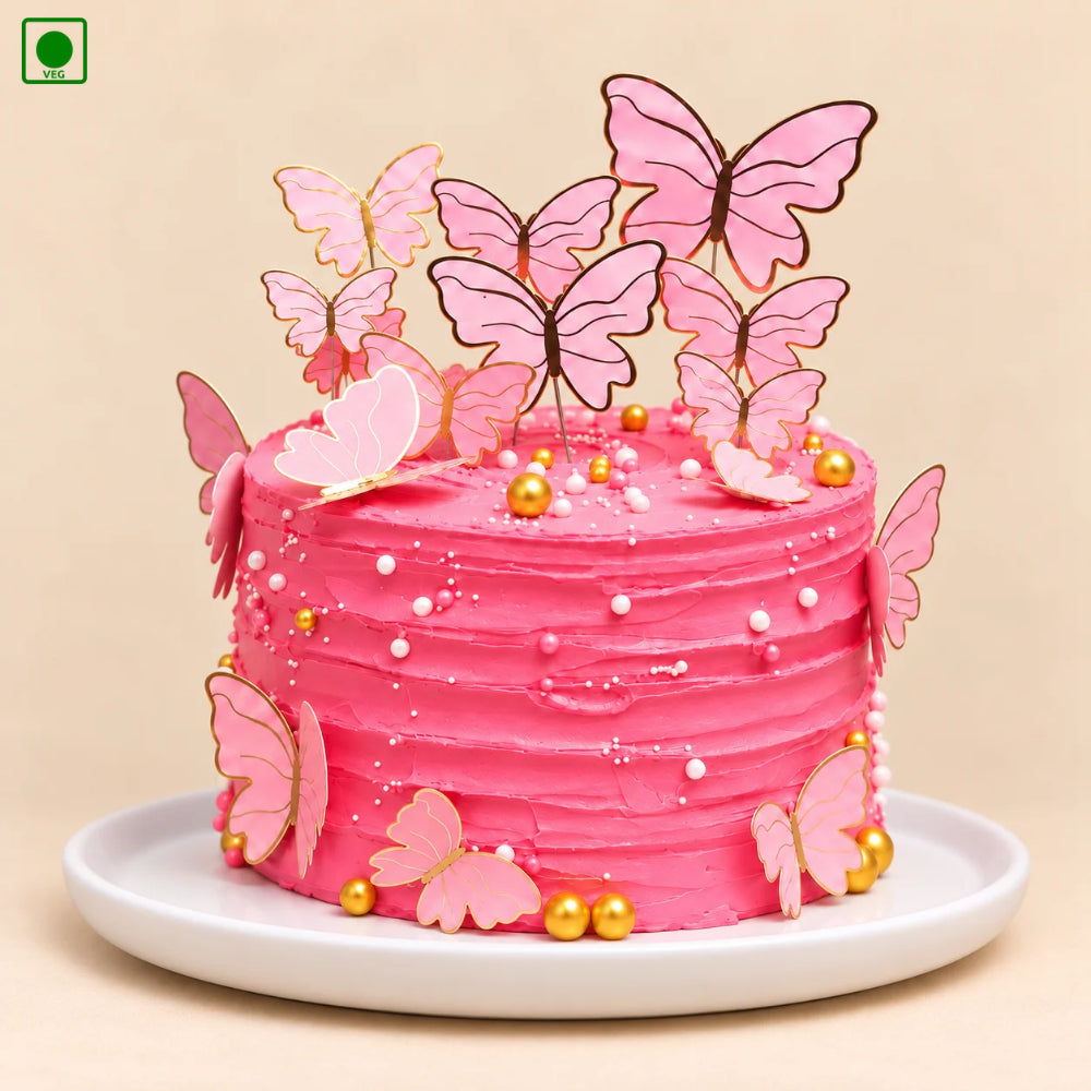Golden Pearl Butterfly Cake - Gurgaon, Delhi & Noida