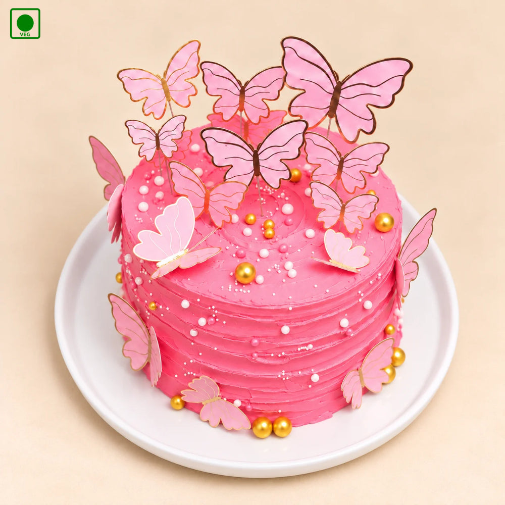 Golden Pearl Butterfly Cake - Gurgaon, Delhi & Noida