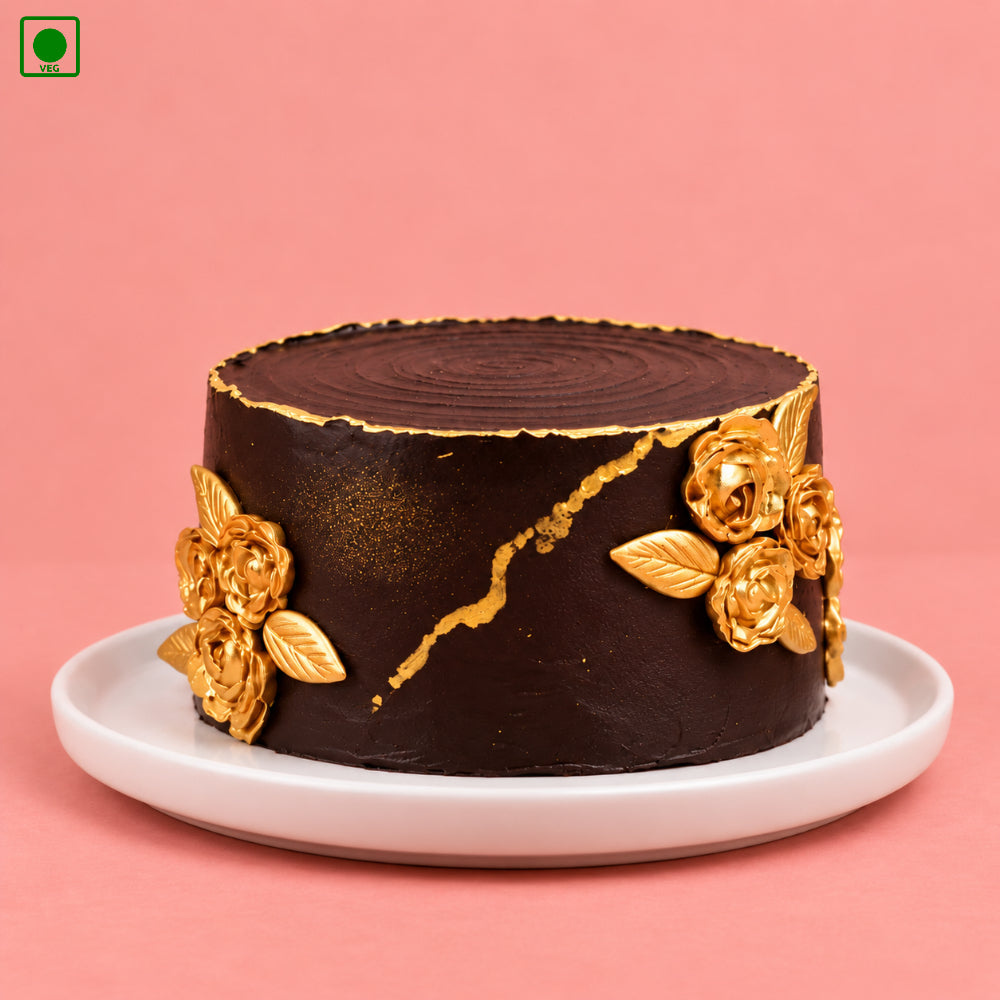 Golden Rose Chocolate Cake - Gurgaon, Delhi & Noida