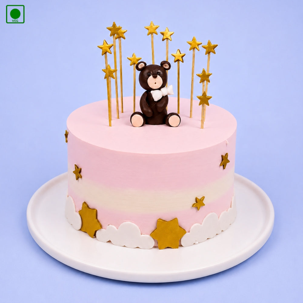 Golden Star Teddy Cake - Gurgaon, Delhi & Noida