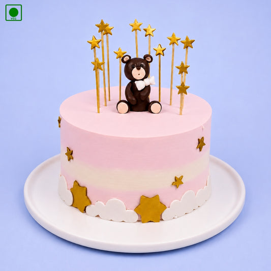 Golden Star Teddy Cake - Gurgaon, Delhi & Noida