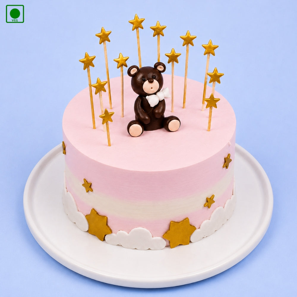Golden Star Teddy Cake - Gurgaon, Delhi & Noida