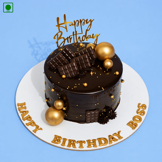 Golden Chocolate Boss Cake - Gurgaon & Delhi NCR | Cakofy