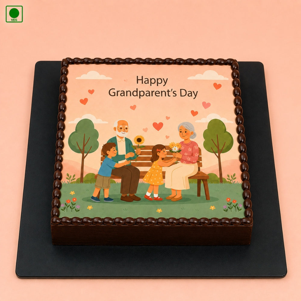 Grandparents Day Garden Family Cake - Gurgaon, Delhi & Noida