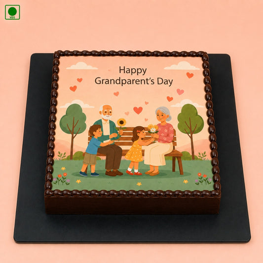 Grandparents Day Garden Family Cake - Gurgaon, Delhi & Noida