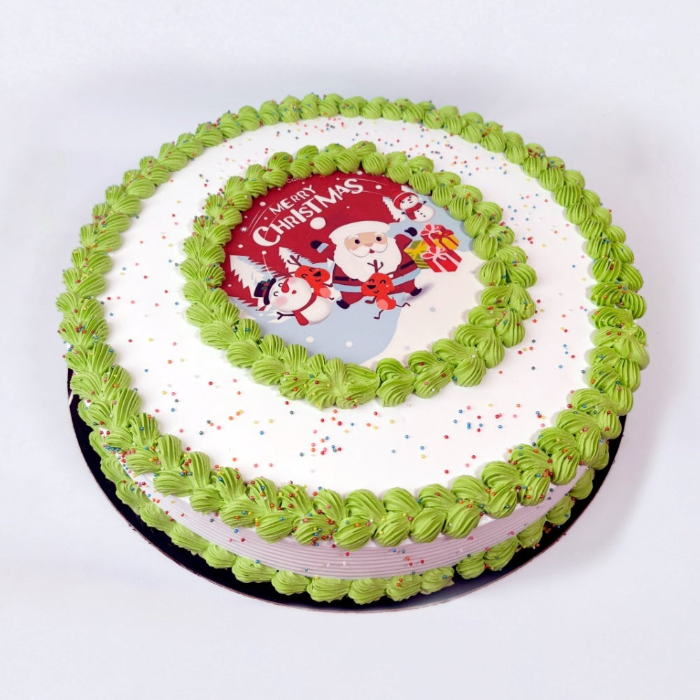 Green Wreath Christmas Poster Cake - Gurgaon & Delhi NCR | Cakofy