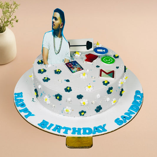 Gym & Phone Addiction Theme Cake - Gurgaon & Delhi NCR | Cakofy