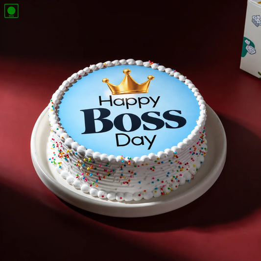 Happy Boss Day Crown Cake - Gurgaon, Delhi & Noida