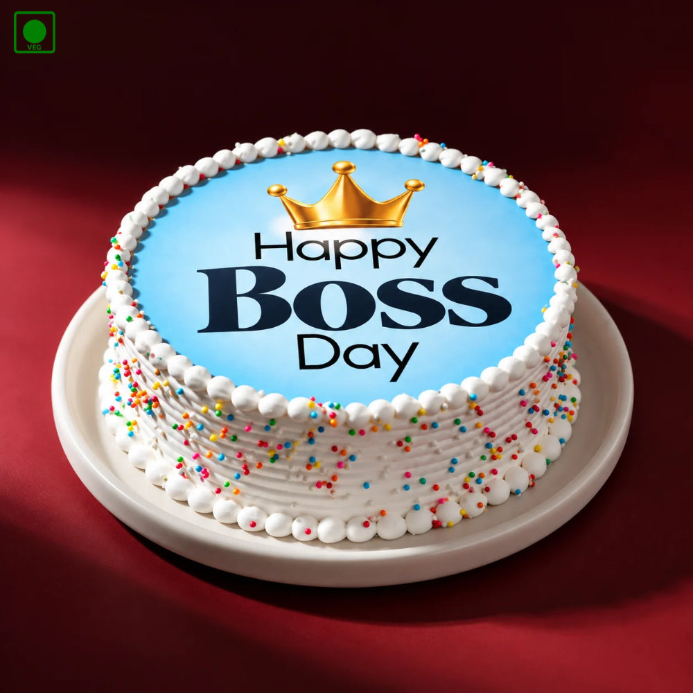 Happy Boss Day Crown Cake - Gurgaon, Delhi & Noida