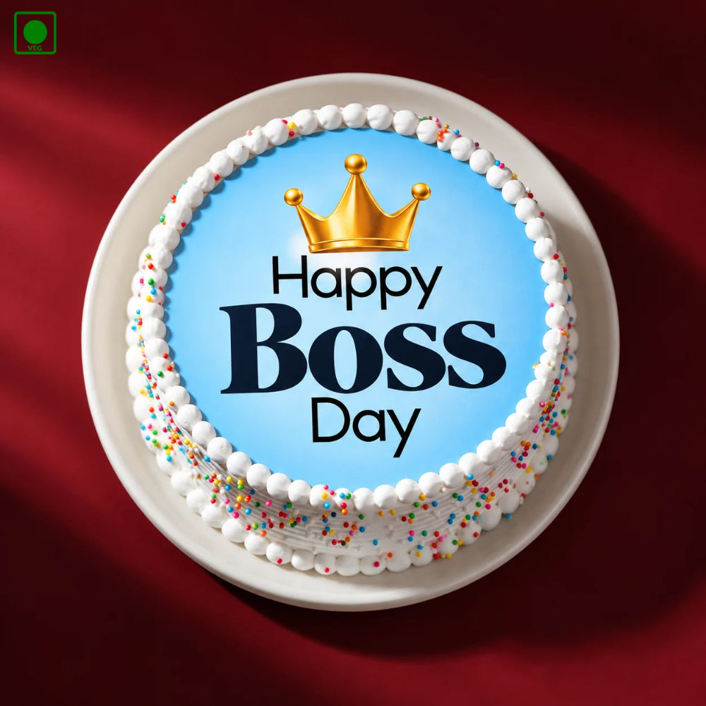 Happy Boss Day Crown Cake - Gurgaon, Delhi & Noida